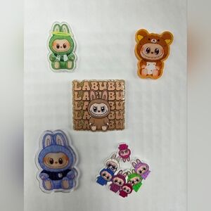 Set of 5 Labubu Magnets The Monsters Pop Mart Handmade Fridge Office Decor OOAK